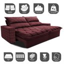 Ver imagem 3 de Sofá Retrátil e Reclinável 2,55m Molas Ensacadas Cama inBox Elegance com ThermoGel Velusoft