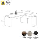 Ver imagem 2 de Mesa de Escritório Escrivaninha L 1,70m Pé Painel F5 Office Cor:branco