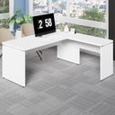 Ver imagem 1 de Mesa de Escritório Escrivaninha L 1,70m Pé Painel F5 Office Cor:branco