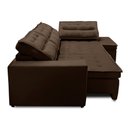 Ver imagem 4 de Sofá de Canto Retrátil e Reclinável com Molas 3,00x2,00 Virginia Suede Marrom Adonai Estofados