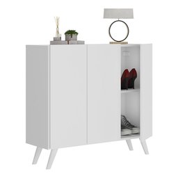 Sapateira Retrô 3 Portas Nina Multimóveis MP6018 Branca - 2 Sapateira Retrô 3 Portas Nina Multimóveis MP6018 Branca - 2