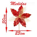 Ver imagem 4 de Kit 6 Flores Artificial Arranjo Enfeite Natal Vermelha 29cm