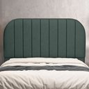Ver imagem 1 de Cabeceira Cama Box Casal Estofada Orgânica 140cm Alice W01 Linho Verde Musgo - Lyam Decor