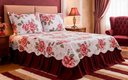 Ver imagem 3 de Kit Cobre Leito Casal King Belize Matelassê Vermelho Amapola 3 Pçs 400 Fios