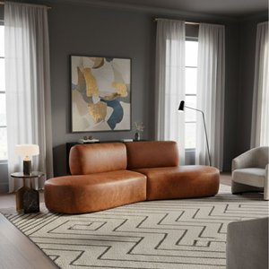 Sofá Orgânico Módulo Curvo Savana Corino Modena - Montanari's Decor