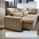 Ver mais imagens de Sofá de Canto Reclinável 4 Lugares com Chaise 311x192cm Pés em Madeira Maciça Luxemburgo