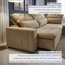Ver mais imagens de Sofá de Canto Reclinável 4 Lugares com Chaise 331x192cm Pés em Madeira Maciça Luxemburgo