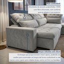 Ver mais imagens de Sofá de Canto Reclinável 4 Lugares com Chaise 331x192cm Pés em Madeira Maciça Luxemburgo