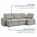 Ver imagem 5 de Sofá de Canto Reclinável 4 Lugares com Chaise 331x192cm Pés em Madeira Maciça Luxemburgo