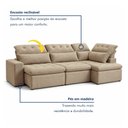 Ver imagem 5 de Sofá de Canto Reclinável 4 Lugares com Chaise 331x192cm Pés em Madeira Maciça Luxemburgo