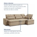 Ver imagem 6 de Sofá de Canto Reclinável 4 Lugares com Chaise 331x192cm Pés em Madeira Maciça Luxemburgo