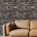 Ver imagem 1 de Papel de Parede Adesivo Pedras Filetes em Tons Marrom 15m