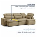 Ver imagem 4 de Sofá de Canto Reclinável 5 Lugares com Chaise 371x192cm Pés em Madeira Maciça Luxemburgo