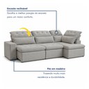 Ver imagem 4 de Sofá de Canto Reclinável 5 Lugares com Chaise 371x192cm Pés em Madeira Maciça Luxemburgo