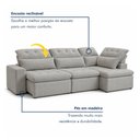Ver imagem 4 de Sofá de Canto Reclinável 5 Lugares com Chaise 371x192cm Pés em Madeira Maciça Luxemburgo