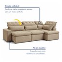 Ver imagem 4 de Sofá de Canto Reclinável 5 Lugares com Chaise 371x192cm Pés em Madeira Maciça Luxemburgo