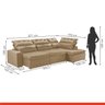 Sofá de Canto com Chaise 5 Lugares 371x192cm Luxemburgo  - 3