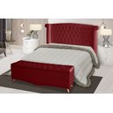 Ver imagem 2 de Kit de Quarto Cabeceira de Cama Box e Calçadeira Baú Toquio Casal Queen 160 Cm Suede Vermelho Eli Mó