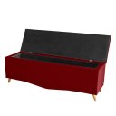 Ver imagem 4 de Kit de Quarto Cabeceira de Cama Box e Calçadeira Baú Toquio Casal Queen 160 Cm Suede Vermelho Eli Mó