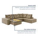 Ver imagem 4 de Sofá de Canto Retrátil e Reclinável 3 Lugares com Chaise 325x225cm Pés em Madeira Maciça Nice Marrom Veludo/Capuccino