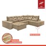 Sofá de Canto com Chaise 3 Lugares Pés em Madeira Maciça Nice - 7