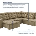 Ver mais imagens de Sofá de Canto Retrátil e Reclinável 3 Lugares com Chaise 325x225cm Pés em Madeira Maciça Nice
