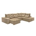 Ver imagem 2 de Sofá de Canto com Chaise 3 Lugares Pés em Madeira Maciça Nice