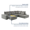 Ver imagem 5 de Sofá de Canto Retrátil e Reclinável 3 Lugares com Chaise 325x225cm Pés em Madeira Maciça Nice