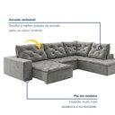 Ver imagem 4 de Sofá de Canto Retrátil e Reclinável 3 Lugares com Chaise 325x225cm Pés em Madeira Maciça Nice