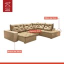 Ver imagem 4 de Sofá de Canto com Chaise 3 Lugares Pés em Madeira Maciça Nice 