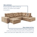 Ver imagem 7 de Sofá de Canto Retrátil e Reclinável 3 Lugares com Chaise 325x225cm Pés em Madeira Maciça Nice Veludo/Bege