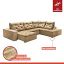 Ver imagem 7 de Sofá de Canto com Chaise 3 Lugares Pés em Madeira Maciça Nice 