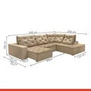 Ver imagem 3 de Sofá de Canto com Chaise 4 Lugares Pés em Madeira Maciça Nice