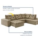 Ver imagem 4 de Sofá de Canto Retrátil e Reclinável 3 Lugares com Chaise 345x225cm Pés em Madeira Maciça Nice