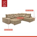 Ver imagem 4 de Sofá de Canto com Chaise 4 Lugares Pés em Madeira Maciça Nice