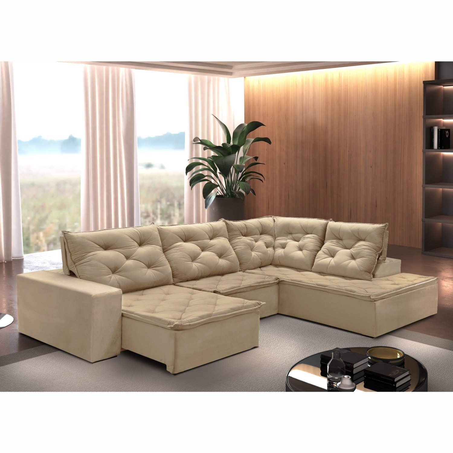 Sofá de Canto com Chaise 4 Lugares M136  - 1