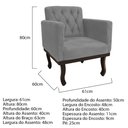 Ver imagem 5 de Kit Diva Recamier Juliana 140cm Lado Direito e 02 Poltronas Classic Suede Cinza - Amarena Móveis