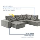 Ver imagem 4 de Sofá de Canto Retrátil e Reclinável 3 Lugares com Chaise 345x225cm Pés em Madeira Maciça Nice