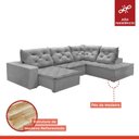 Ver imagem 7 de Sofá de Canto com Chaise 4 Lugares Pés em Madeira Maciça Nice