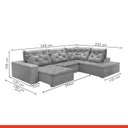 Ver imagem 3 de Sofá de Canto com Chaise 4 Lugares Pés em Madeira Maciça Nice