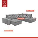 Ver imagem 4 de Sofá de Canto com Chaise 4 Lugares Pés em Madeira Maciça Nice