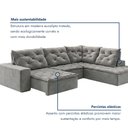 Ver imagem 5 de Sofá de Canto Retrátil e Reclinável 3 Lugares com Chaise 345x225cm Pés em Madeira Maciça Nice