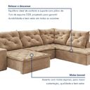 Ver mais imagens de Sofá de Canto Retrátil e Reclinável 3 Lugares com Chaise 345x225cm Pés em Madeira Maciça Nice