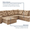 Ver mais imagens de Sofá de Canto Retrátil e Reclinável 3 Lugares com Chaise 345x225cm Pés em Madeira Maciça Nice