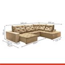 Ver imagem 3 de Sofá de Canto com Chaise 4 Lugares Pés em Madeira Maciça Nice