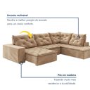 Ver imagem 4 de Sofá de Canto Retrátil e Reclinável 3 Lugares com Chaise 345x225cm Pés em Madeira Maciça Nice