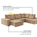 Ver imagem 4 de Sofá de Canto Retrátil e Reclinável 3 Lugares com Chaise 345x225cm Pés em Madeira Maciça Nice
