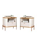 Ver imagem 1 de Conjunto Mesa de Cabeceira Malta Off White Nature Bronze