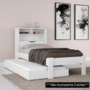 Ver imagem 2 de Bicama Solteiro Baú com Nicho e Cama Auxiliar Invicta Branco - Santos Andirá