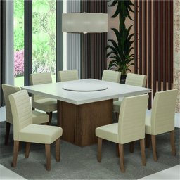 Conjunto Mesa Amsterdã com Tampo Giratório 8 Cadeiras Cedro - 2